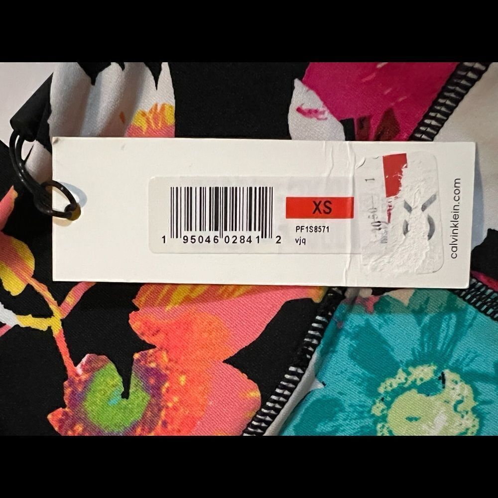 Calvin Klein Performance Black Floral Printed High Waist Bike Shorts XS NWT - Picture 6 of 6